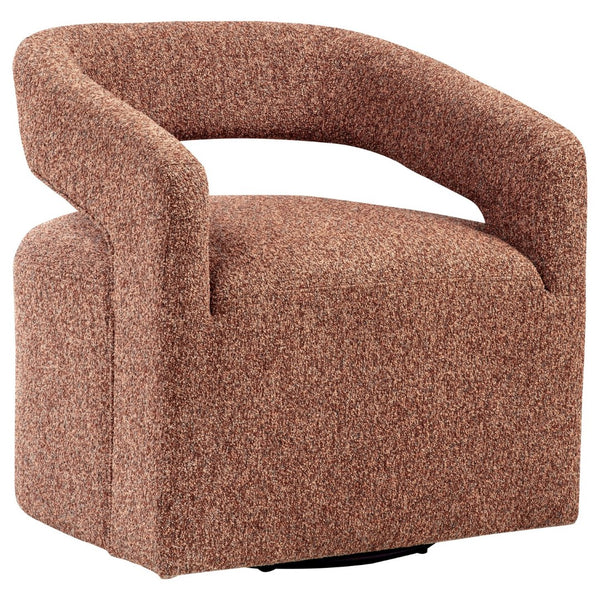 English Elm Brillia Bouclé Barrel Swivel Chair Sculptural Foam Seat for Living Room Lounge B062P523353