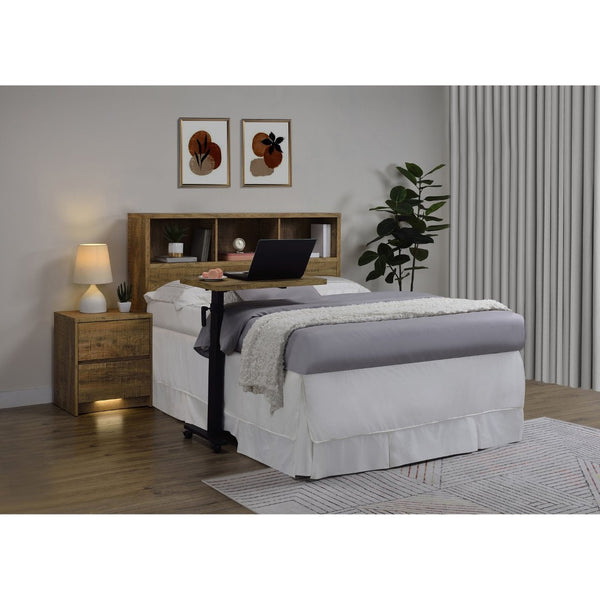 English Elm Geary Queen Bookcase Headboard with Three Open Cubbies in Warm Mango Wood Finish B062P523354