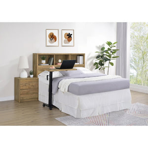English Elm Geary Queen Bookcase Headboard with Three Open Cubbies in Warm Mango Wood Finish B062P523354