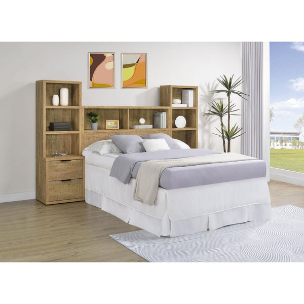 English Elm Geary Full Bookcase Headboard with Open Cubbies in Warm Mango Wood Finish B062P523355