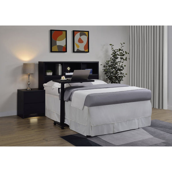 English Elm Geary Queen Bookcase Headboard with Three Open Cubbies in Black Oak Finish B062P523360