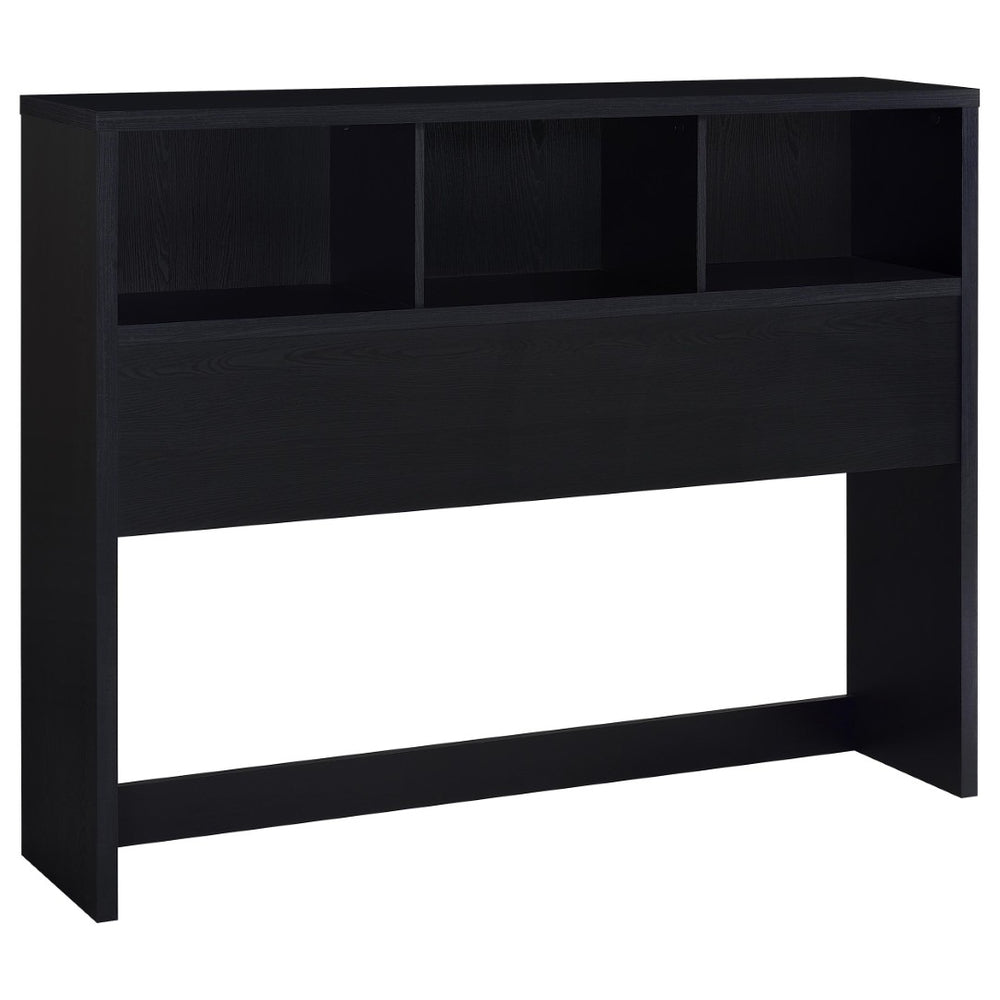 English Elm Geary Queen Bookcase Headboard with Three Open Cubbies in Black Oak Finish B062P523360