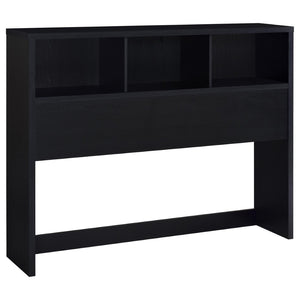 English Elm Geary Queen Bookcase Headboard with Three Open Cubbies in Black Oak Finish B062P523360