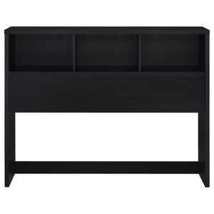 English Elm Geary Queen Bookcase Headboard with Three Open Cubbies in Black Oak Finish B062P523360