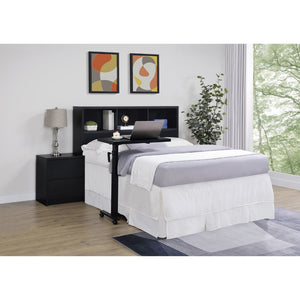 English Elm Geary Queen Bookcase Headboard with Three Open Cubbies in Black Oak Finish B062P523360
