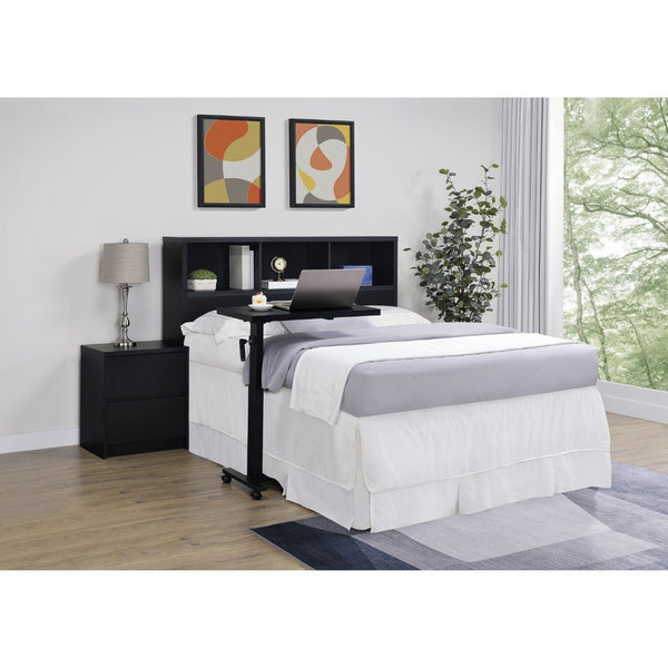English Elm Geary Queen Bookcase Headboard with Three Open Cubbies in Black Oak Finish B062P523360