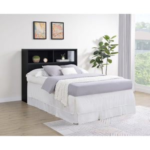 English Elm Geary Full Size Bookcase Headboard with Open Cubbies in Black Oak Finish B062P523361