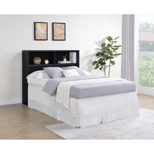 English Elm Geary Full Size Bookcase Headboard with Open Cubbies in Black Oak Finish B062P523361
