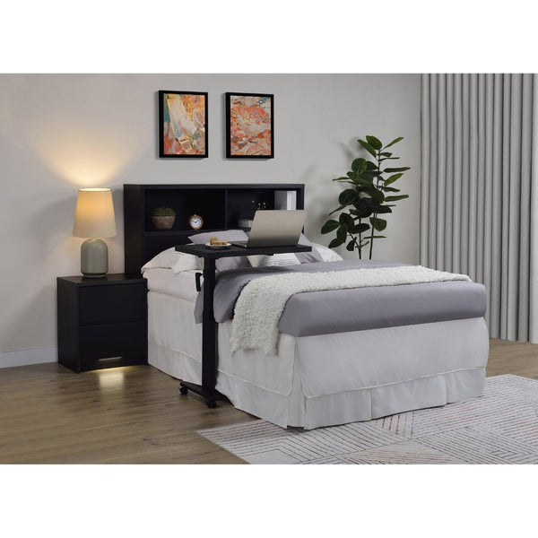 English Elm Geary Full Size Bookcase Headboard with Open Cubbies in Black Oak Finish B062P523361