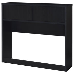 English Elm Geary Full Size Bookcase Headboard with Open Cubbies in Black Oak Finish B062P523361