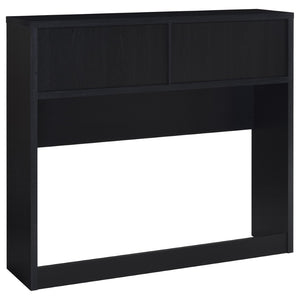 English Elm Geary Full Size Bookcase Headboard with Open Cubbies in Black Oak Finish B062P523361