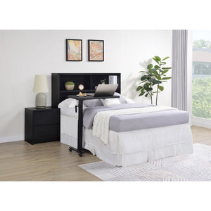 English Elm Geary Full Size Bookcase Headboard with Open Cubbies in Black Oak Finish B062P523361