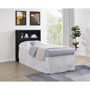 English Elm Geary Twin Bookcase Headboard with Three Open Cubbies in Bold Black Oak Finish B062P523362