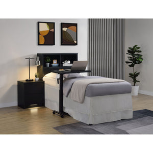 English Elm Geary Twin Bookcase Headboard with Three Open Cubbies in Bold Black Oak Finish B062P523362