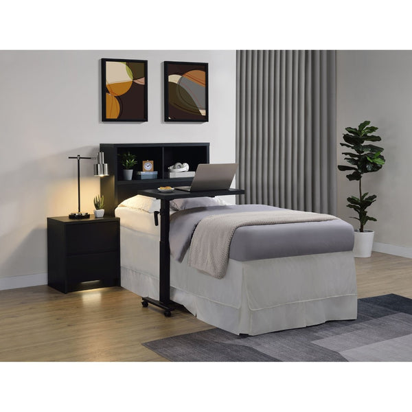 English Elm Geary Twin Bookcase Headboard with Three Open Cubbies in Bold Black Oak Finish B062P523362
