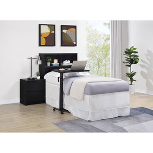 English Elm Geary Twin Bookcase Headboard with Three Open Cubbies in Bold Black Oak Finish B062P523362