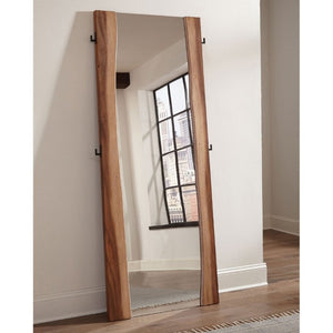 English Elm Beverly Full Length Floor Mirror Solid Mahogany Live Edge Frame Organic Walnut Finish B062P523382