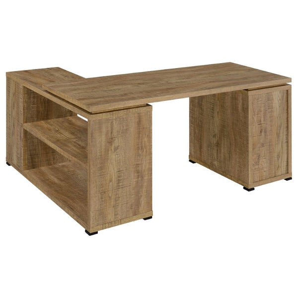 English Elm Caelum Corner L-shaped Home Office Desk with Three Drawers and Warm Mango Finish B062P523409