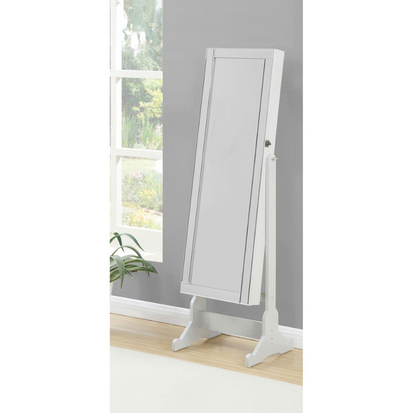 English Elm Rosalba Freestanding Jewelry Cheval Mirror with Hidden Storage in Dove Grey B062P523410