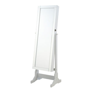 English Elm Rosalba Freestanding Jewelry Cheval Mirror with Hidden Storage in Dove Grey B062P523410