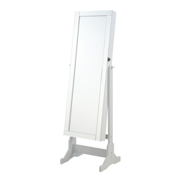 English Elm Rosalba Freestanding Jewelry Cheval Mirror with Hidden Storage in Dove Grey B062P523410