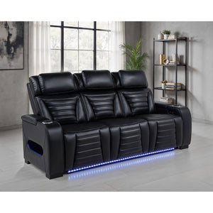 English Elm Isadora Faux Leather Power Reclining Sofa with Led Lighting and Usb Charging Ports B062P523416