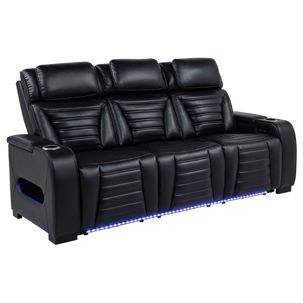 English Elm Isadora Faux Leather Power Reclining Sofa with Led Lighting and Usb Charging Ports B062P523416