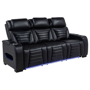 English Elm Isadora Faux Leather Power Reclining Sofa with Led Lighting and Usb Charging Ports B062P523416