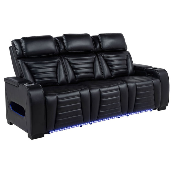 English Elm Isadora Faux Leather Power Reclining Sofa with Led Lighting and Usb Charging Ports B062P523416