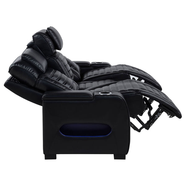 English Elm Isadora Faux Leather Power Reclining Sofa with Led Lighting and Usb Charging Ports B062P523416