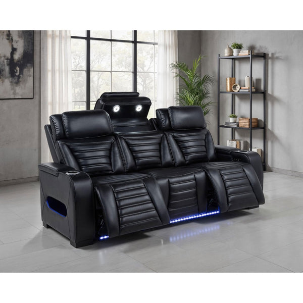 English Elm Isadora Faux Leather Power Reclining Sofa with Led Lighting and Usb Charging Ports B062P523416