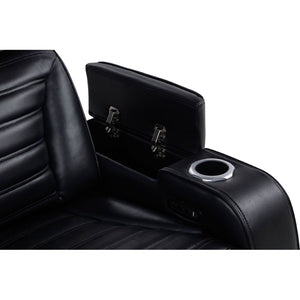English Elm Isadora Faux Leather Power Reclining Loveseat with Led Underglow and Usb Charging B062P523417