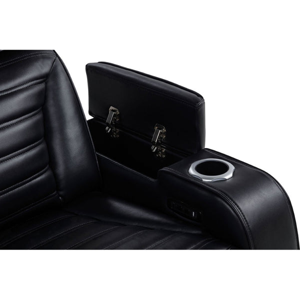 English Elm Isadora Faux Leather Power Reclining Loveseat with Led Underglow and Usb Charging B062P523417