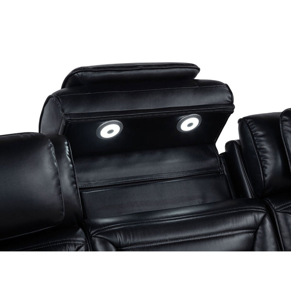 English Elm Isadora Faux Leather Power Reclining Loveseat with Led Underglow and Usb Charging B062P523417
