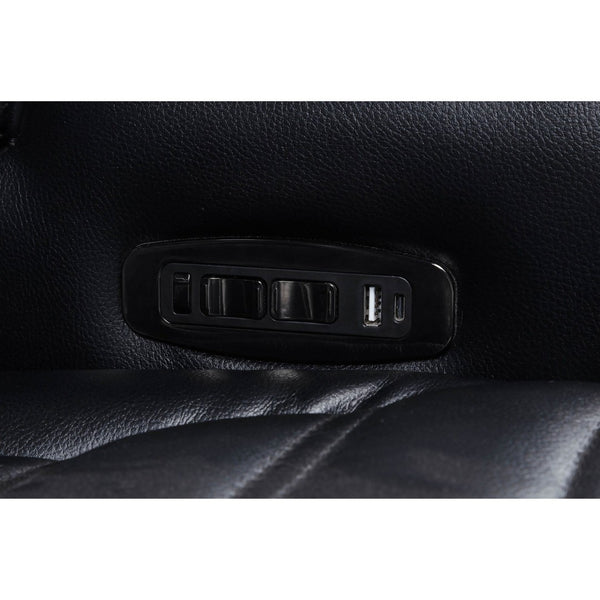 English Elm Isadora Faux Leather Power Reclining Loveseat with Led Underglow and Usb Charging B062P523417