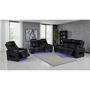 English Elm Isadora Faux Leather Power Recliner with Led Underglow and Usb Charging Ports B062P523867