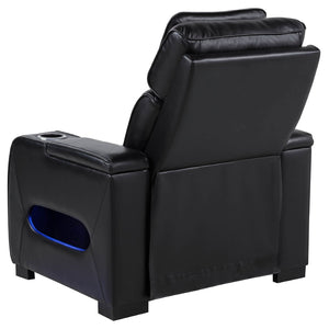 English Elm Isadora Faux Leather Power Recliner with Led Underglow and Usb Charging Ports B062P523867