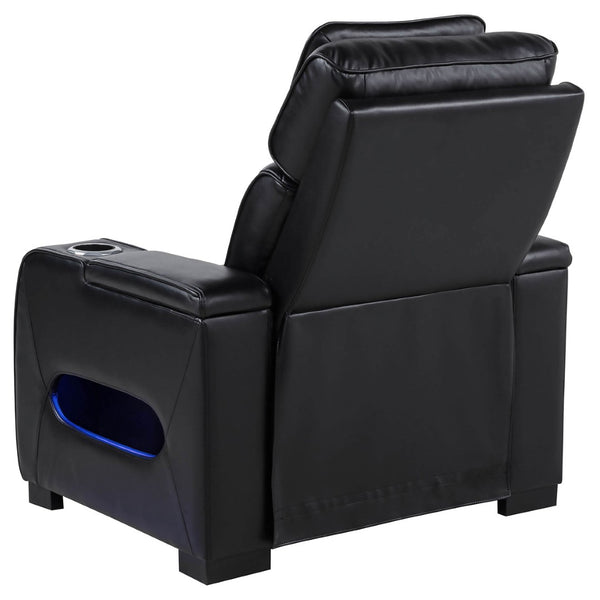 English Elm Isadora Faux Leather Power Recliner with Led Underglow and Usb Charging Ports B062P523867