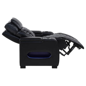 English Elm Isadora Faux Leather Power Recliner with Led Underglow and Usb Charging Ports B062P523867