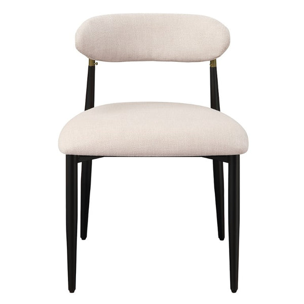 English Elm Kalea Linen Blend Dining Side Chairs Set of 2 with Gold Accent and Tapered Legs B062P580116