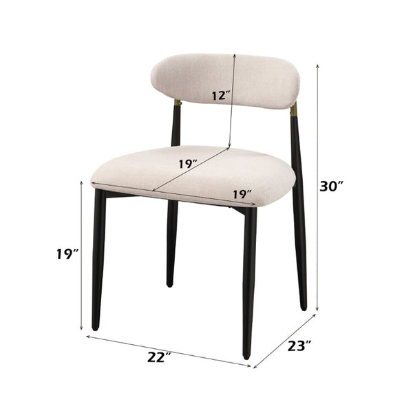 English Elm Kalea Linen Blend Dining Side Chairs Set of 2 with Gold Accent and Tapered Legs B062P580116