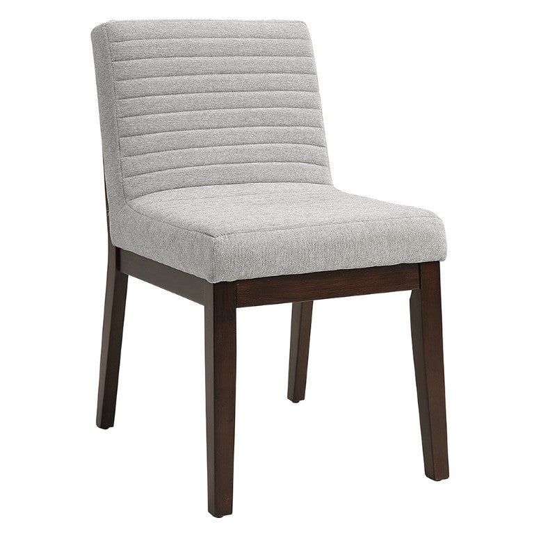 English Elm Dalton Channel Stitched Linen Blend Dining Chairs with Espresso Rubberwood Legs Set of 2 B062P580118