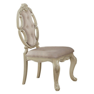 English Elm Valentina Carved Wood Dining Chairs Tufted Woven Seat Cabriole Legs Set of 2 B062P580125
