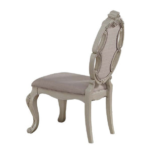 English Elm Valentina Carved Wood Dining Chairs Tufted Woven Seat Cabriole Legs Set of 2 B062P580125