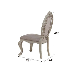 English Elm Valentina Carved Wood Dining Chairs Tufted Woven Seat Cabriole Legs Set of 2 B062P580125