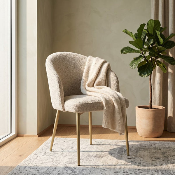English Elm Callista Barrel Back Dining Chairs Set of Two Woven Fabric Gold Leg Glam Seating B062P580130