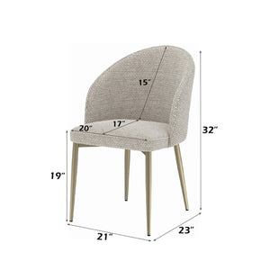 English Elm Callista Barrel Back Dining Chairs Set of Two Woven Fabric Gold Leg Glam Seating B062P580130