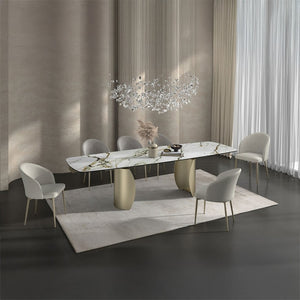 English Elm Callista Barrel Back Dining Chairs Set of Two Woven Fabric Gold Leg Glam Seating B062P580130