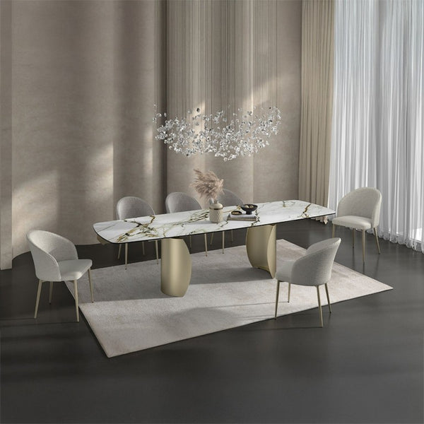 English Elm Callista Barrel Back Dining Chairs Set of Two Woven Fabric Gold Leg Glam Seating B062P580130