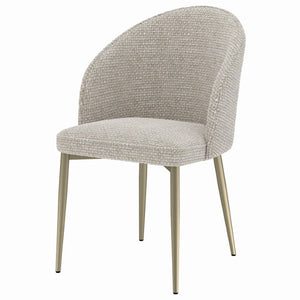 English Elm Callista Barrel Back Dining Chairs Set of Two Woven Fabric Gold Leg Glam Seating B062P580130